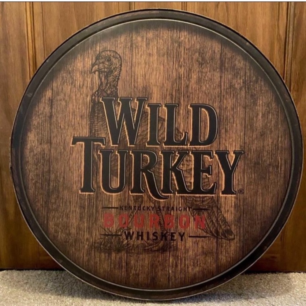 Wild Turkey bourbon hoop head steel sign